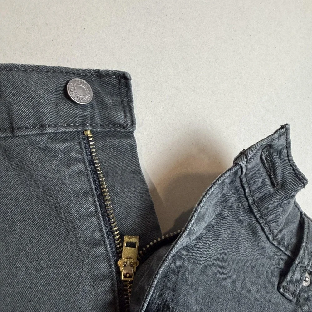 Levi's 502 Jeans Mens 42x32 Gray Charcoal Wash Regular Tapered Stretch Denim